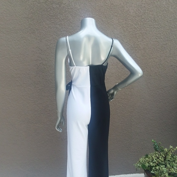 💃 two tone black & white jumpsuit - Picture 5 of 8